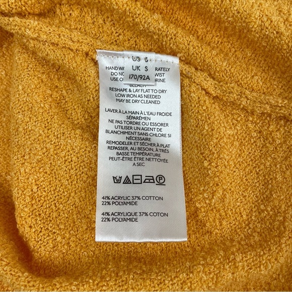 Free People FP Beach Mustard Yellow Scalloped Hem Sweater - Picture 9 of 12